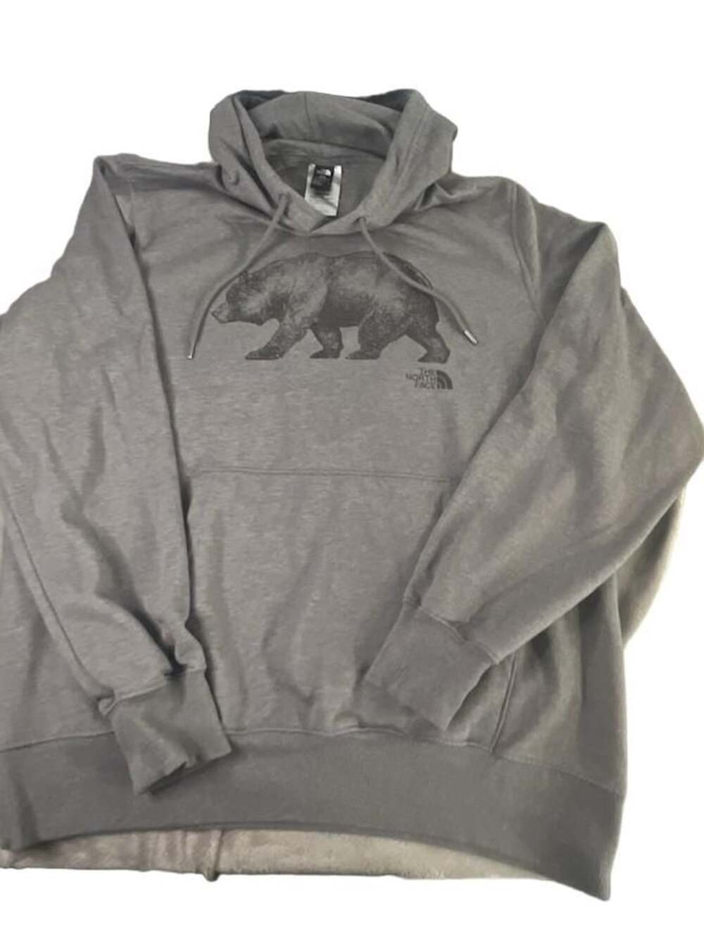 Men’s The North Face Bear Pullover Hoodie Size L Gray Graphic Sweatshirt